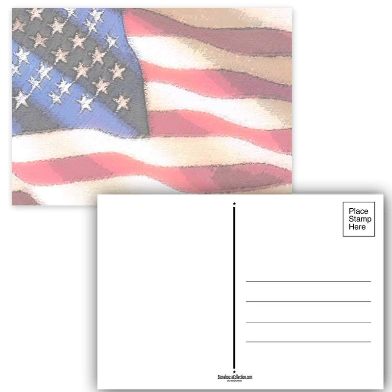 Stonehouse Collection Patriotic Postcards - 40 Pack All Occasion Postcards - American Flag Patriotic Postcards (Flag) - Image 1